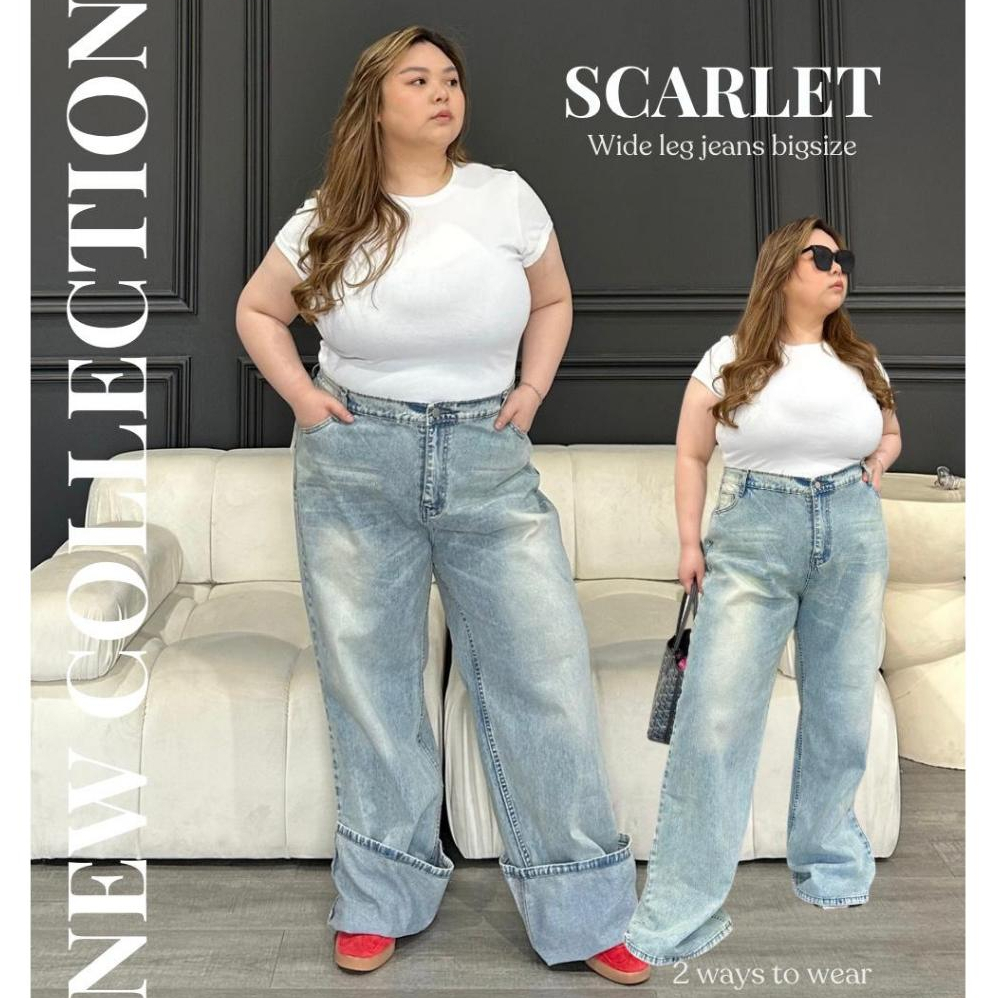 CELANA JEANS BIGSIZE WANITA SCARLET WIDE-LEG-SYS CLOTHIER JEANS