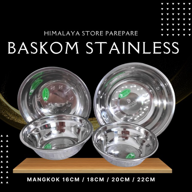 KOMODO Baskom Mangkok Kecil / Baskom Kobokan Stainless /Mangkok Stainless Ceper Dalam BASKOM DAHLIA 
