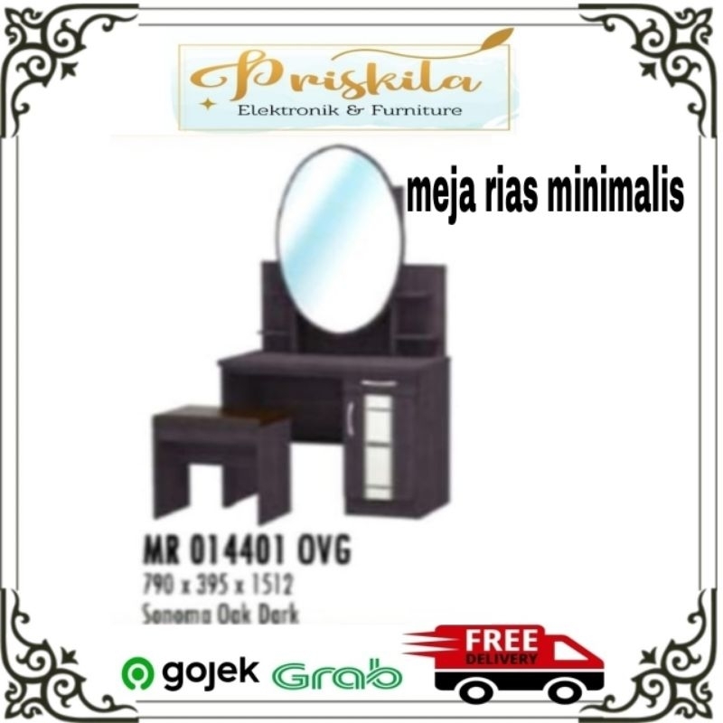 Meja rias oval hitam / meja rias minimalis / meja rias FURNITURE PALEMBANG/ meja rias kaca sliding