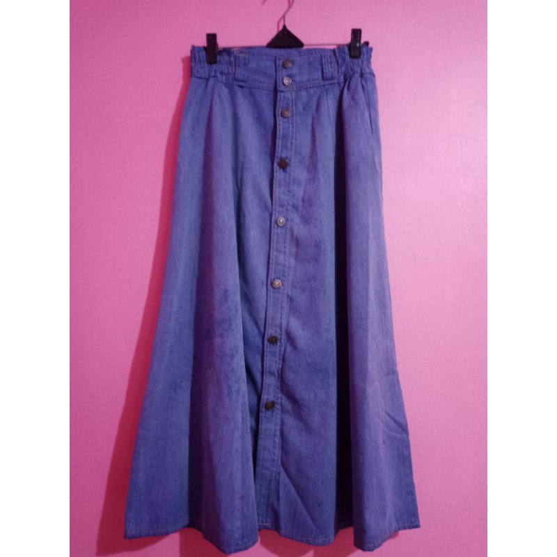 Rok Jeans Lembut PL, Rok PL, Maxi Skirt PL