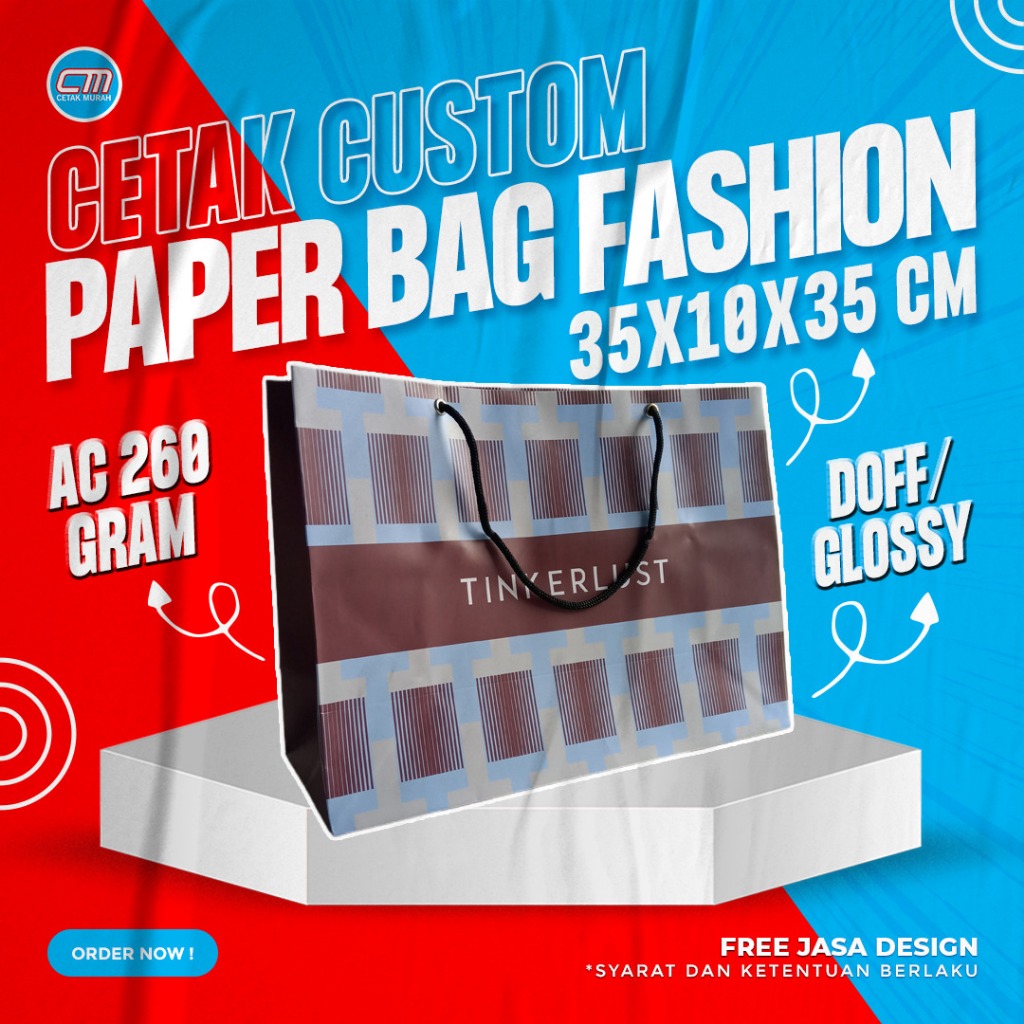 

Paperbag Fashion Custom Ukuran 35 x 15 x 28 Cm