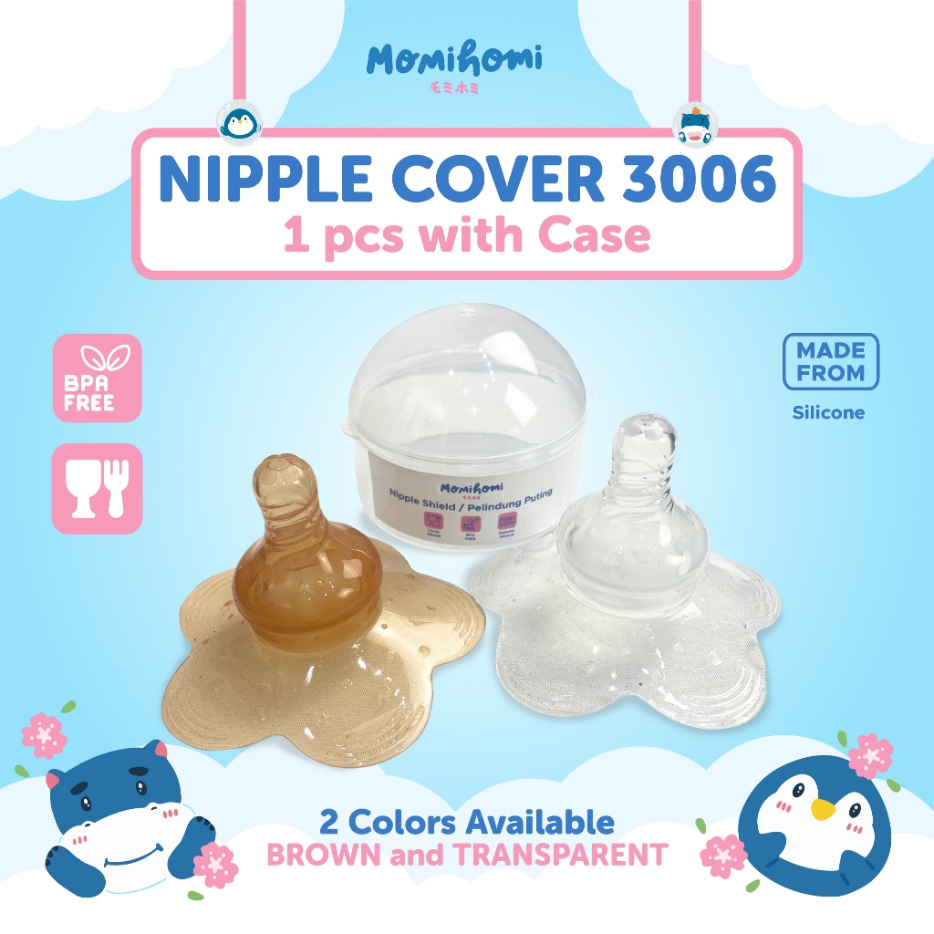 Momi Homi Silicone Nipple Cover Puting Model 3006 Silikon Ibu Menyusui Breastpad Shield Protector Pe
