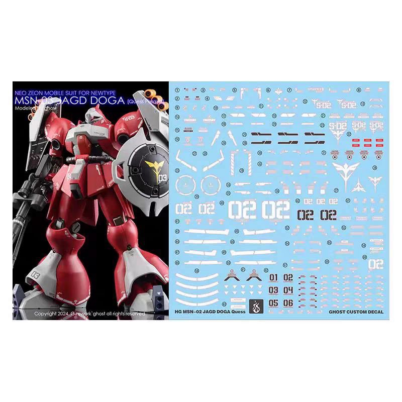 HGUC 1/144 MSN-03 JAGD DOGA QUESS VER. WATER DECAL GHOST CUSTOM DECAL