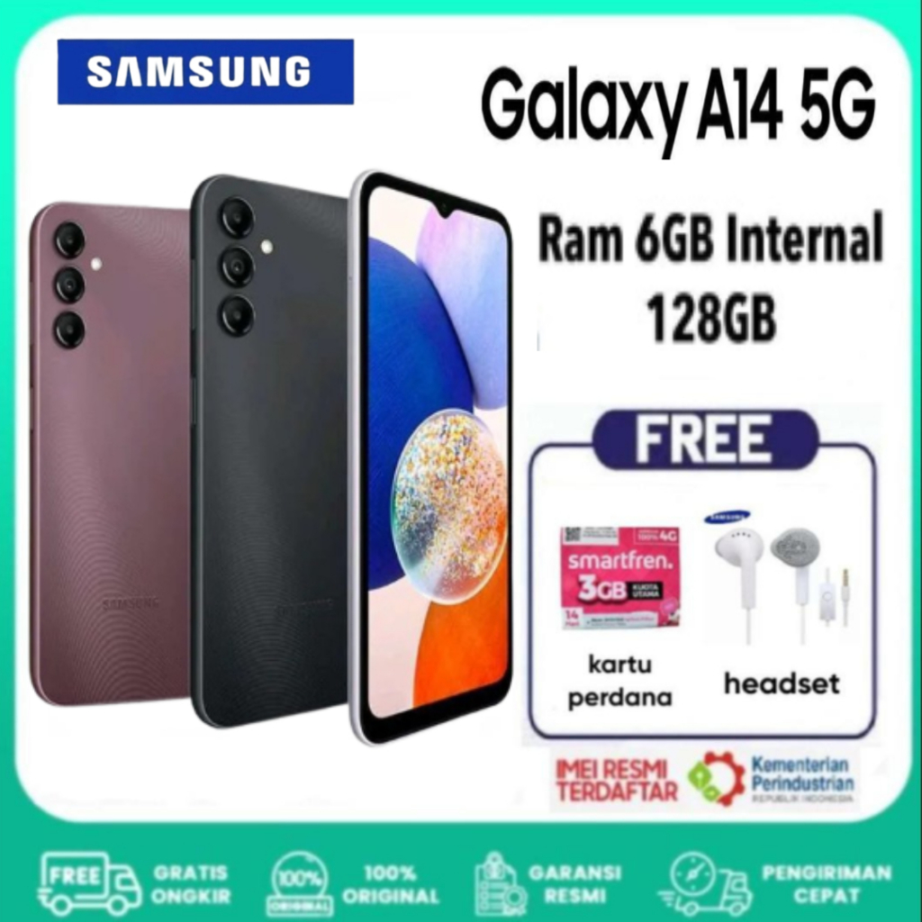 SAMSUNG GALAXY A14 5G 6GB/128GB || A14 4G 6GB/128GB [ EXTRA BONUS ] - Garansi Resmi Samsung