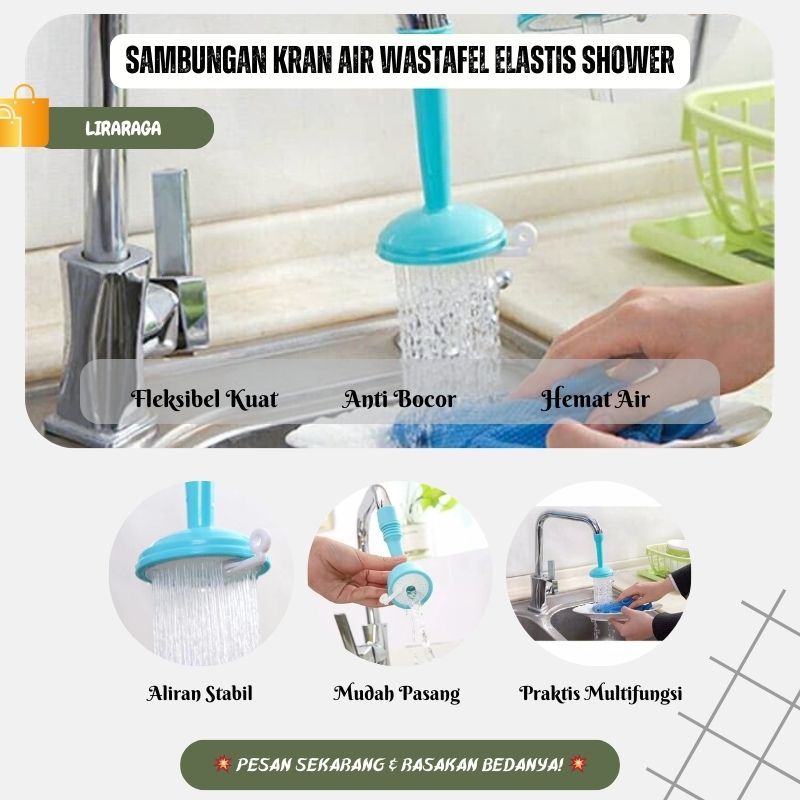 Sambungan Kran Air Wastafel Elastis Shower Kran Dapur Karet