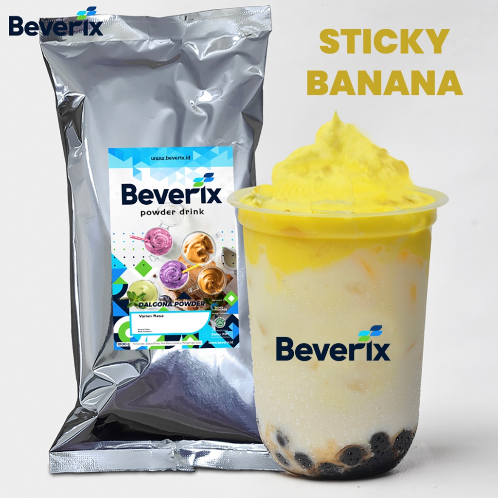 

BEVERIX Bubuk Sticky Milk Rasa Banana Pisang Bubuk Minuman Dalgona Es Kentel 500 Gr