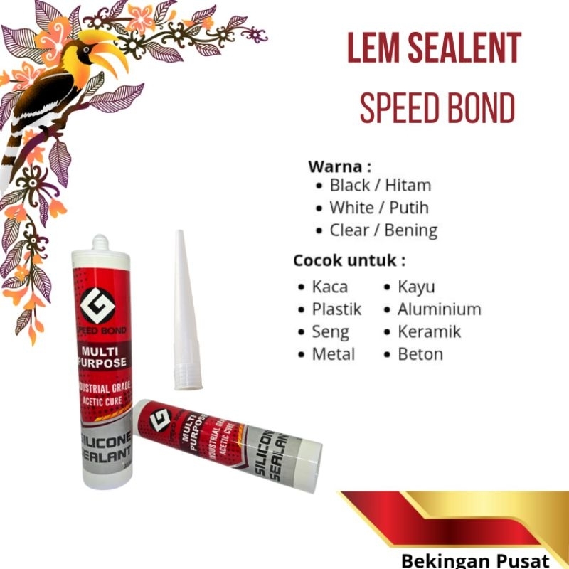 Lem Silicon Lem silent Botol Kaca Aquarium Speedbond/Oso