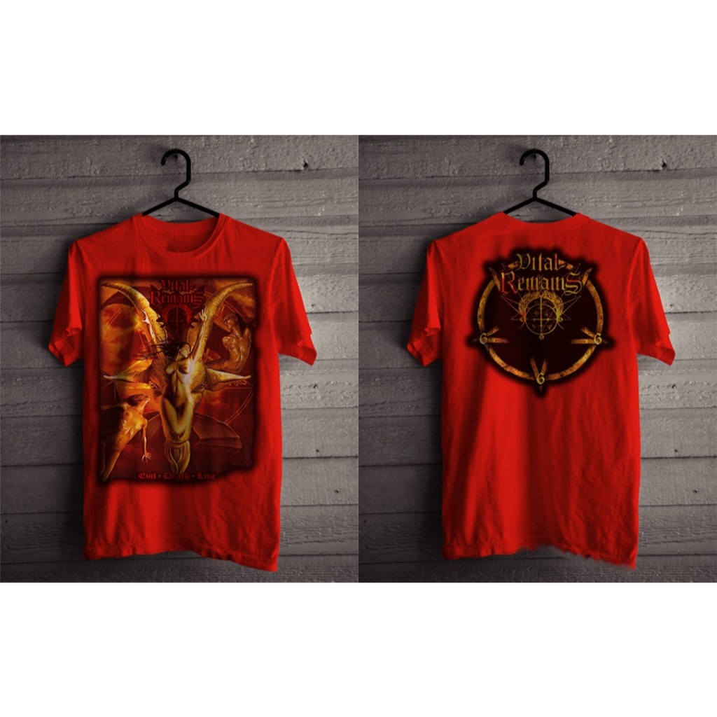 kaos lengan pendek merah vital remains
