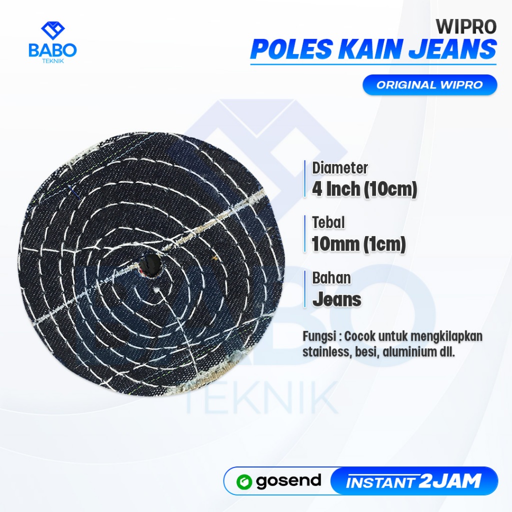 kain poles jeans 4" inchi Kain Poles Mata Gerinda Kain / Kain Poles Jeans