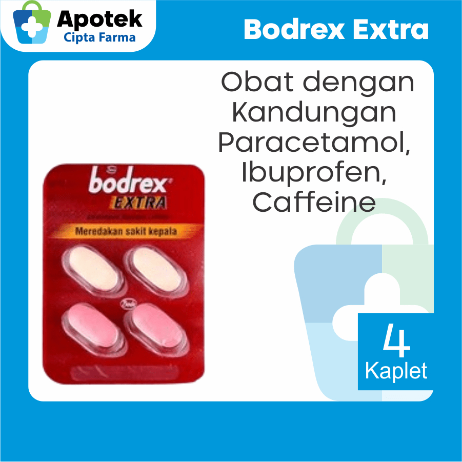 Bodrex Extra Bodrek Paracetamol Parasetamol Ibuprofen Ibu Profen Caffeine Kafein Obat Sakit Kepala S