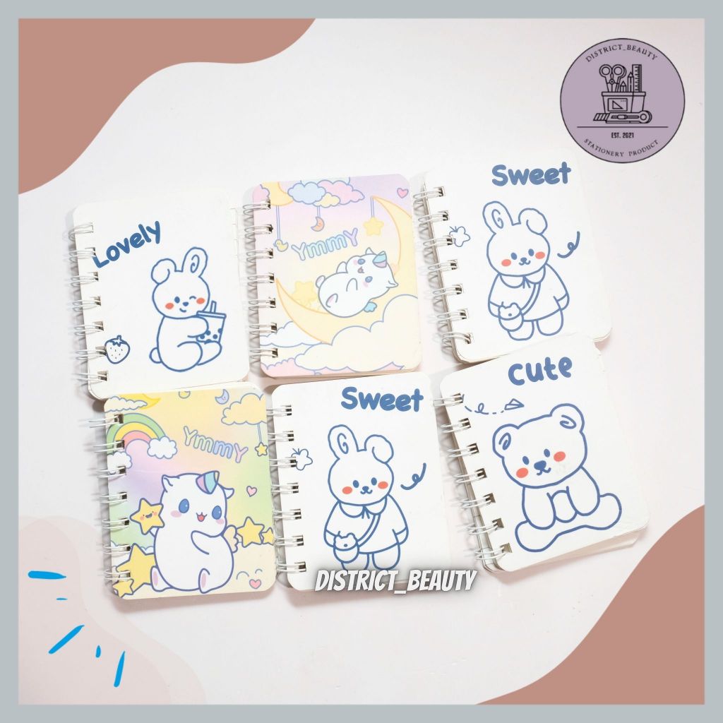 

BUKU RING teddy bear sweet cute lovely UNICORN KUDA PONI BUKU RING A7 NOTE BOOK MINI TERMURAH