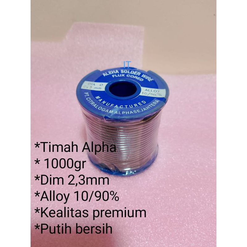 SOLDER WINER FLUX CORED TIMAH ALPHA ALPA TENOL TINOL KAWAT PATRI FLUX CORDER SOLDER WINER DIAMETER 2