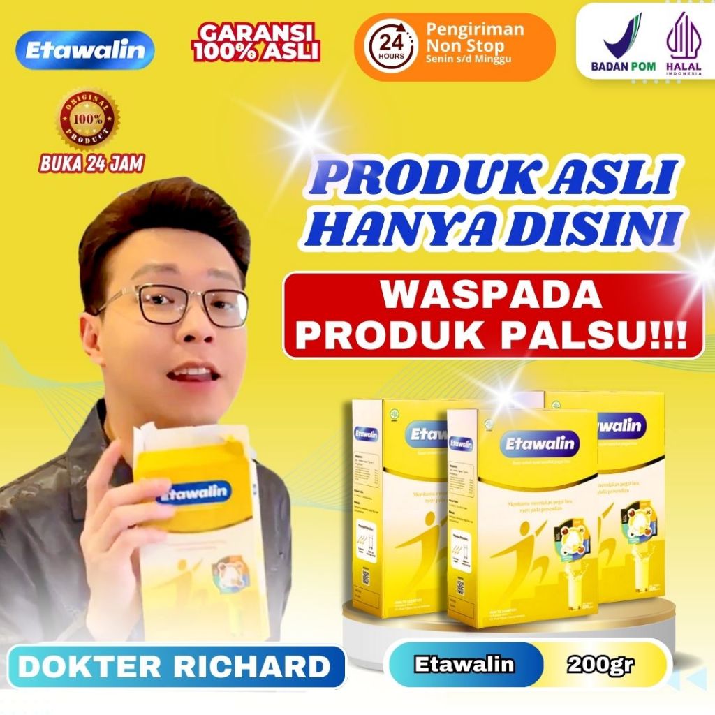 

ETAWALIN – Susu Asam Urat, Rematik, Nyeri Sendi, Meningkatkan Kepadatan & Kesehatan Tulang