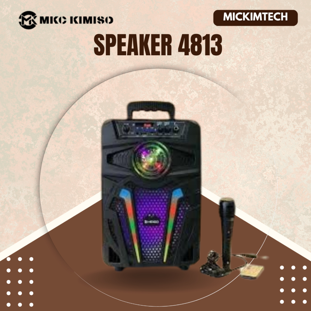 Speaker Bluetooth Extra Bass 4813 Portable 8.5 Inch Rechargeable