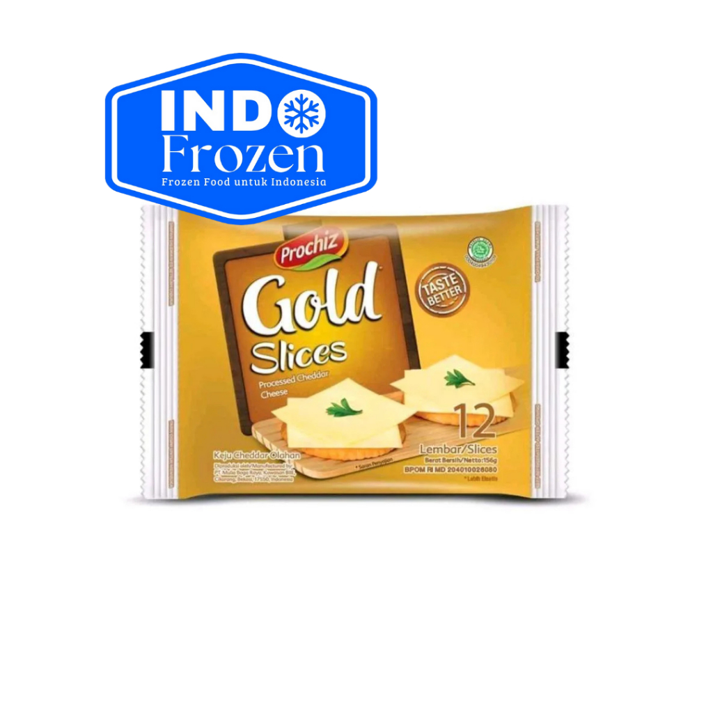 

PROCHIZ GOLD SLICE 156GR ISI 12 LEMBAR / KEJU CHEDDAR OLAHAN SLICE