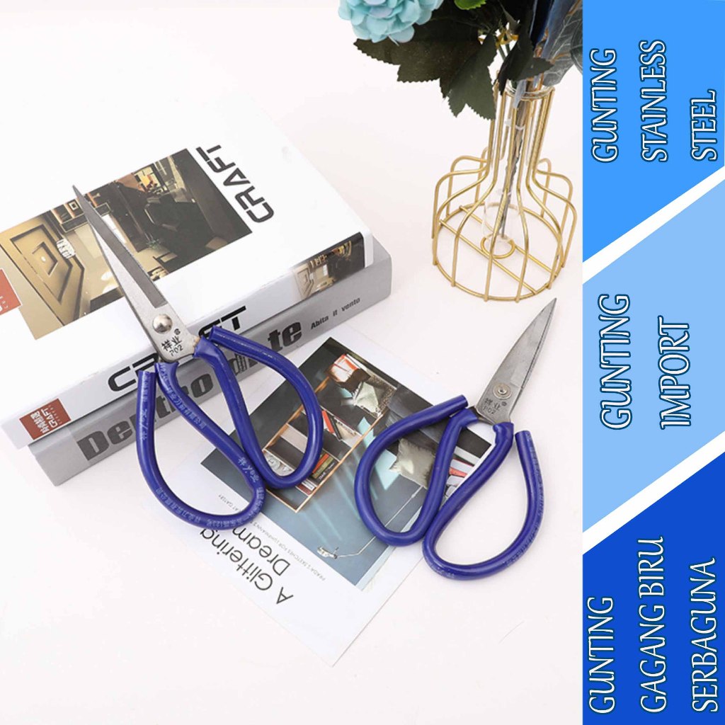 

Gunting Gagang Biru Serbaguna - Gunting Import - Gunting Stainless Steel - 1pcs