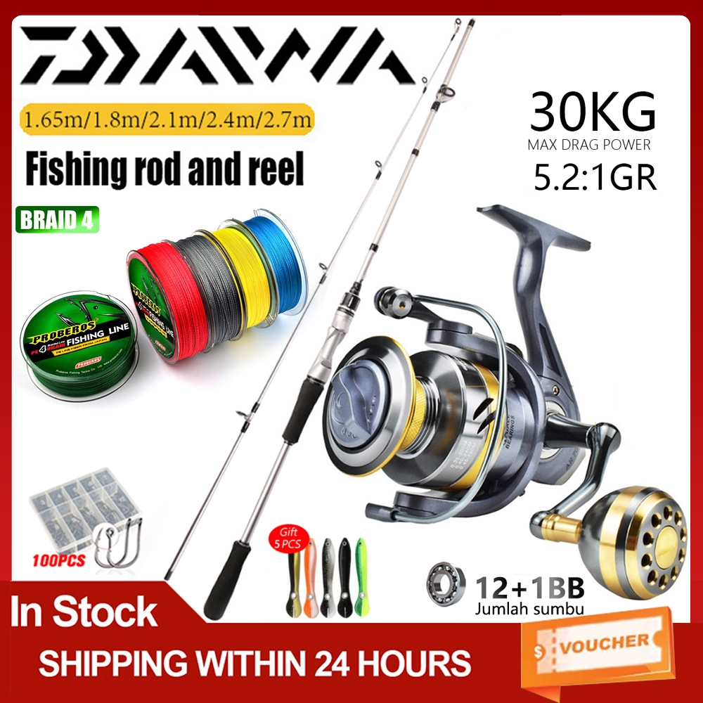 【⚡Beli 1 Dapat 5⚡ 】DAIWA Pancing Set  Joran Pancing Set joran pancing 1.65m-2.7m 2 bagian pancing re