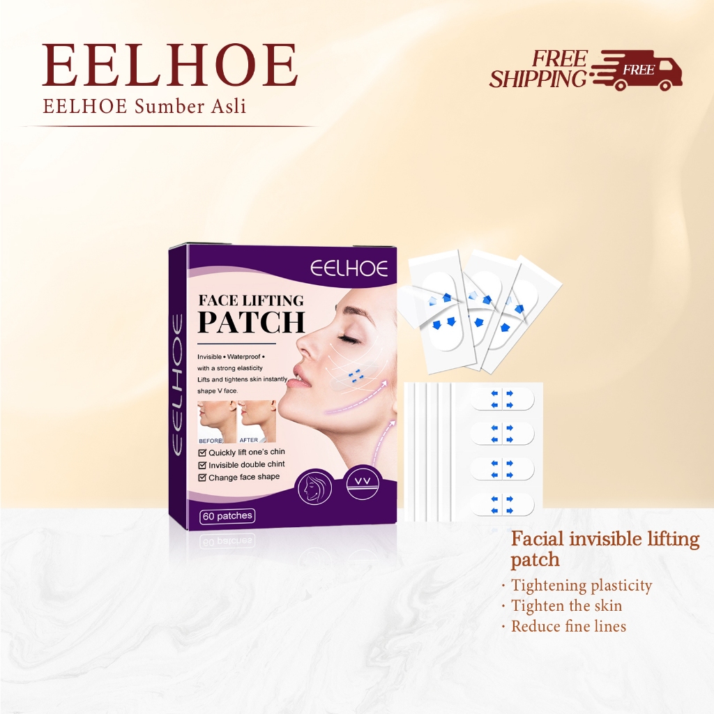 EELHOE Face Lifting Patch 60pcs Waterproof V Face Makeup Adhesive Tape Invisible Breathable Lift Fac