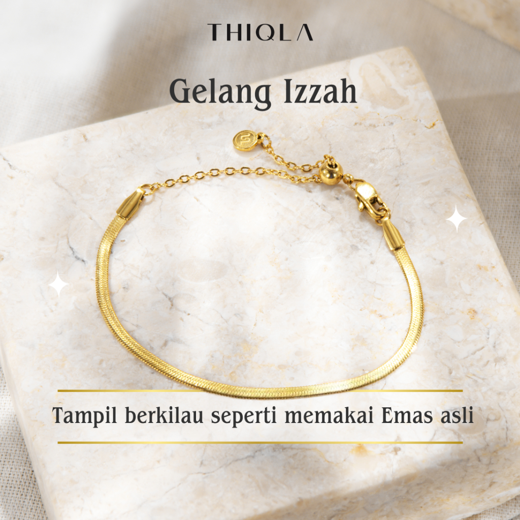 THIQLA - Gelang Belut IZZAH - Gelang Oval - Gelang Serut Aurel - Gelang Kecil Tipis Lebih Bagus Dari