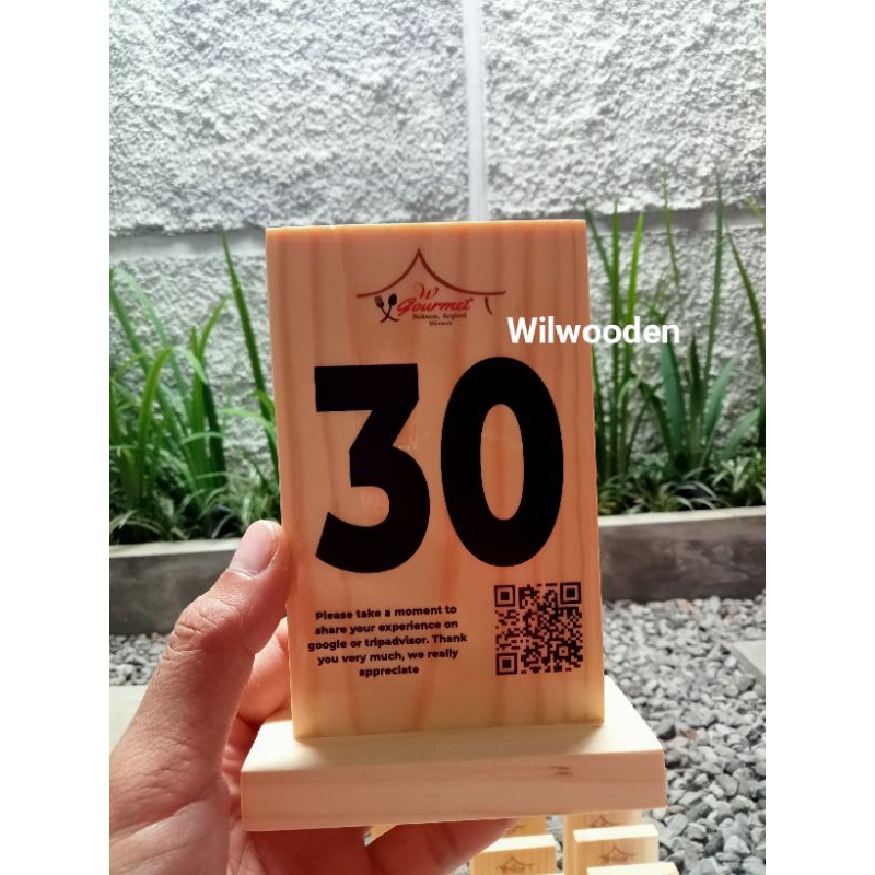 Nomor meja custom kayu jatibelanda | Nomor meja cafe full gambar