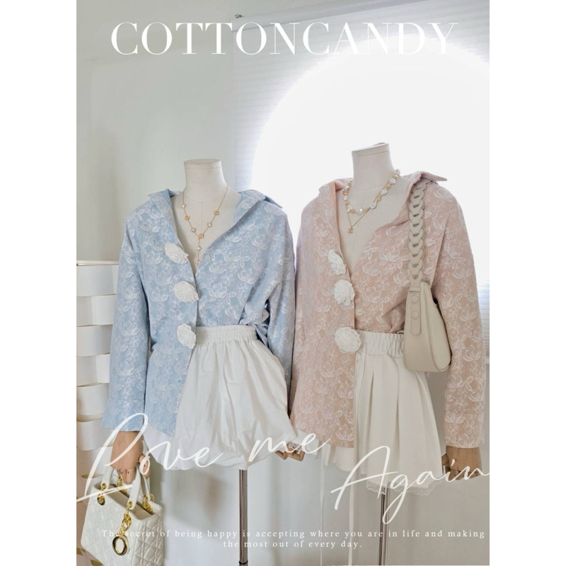 Lamoon Shirt (Oversize Lace Flower Shirt Top Cotton Candy Import Bangkok)