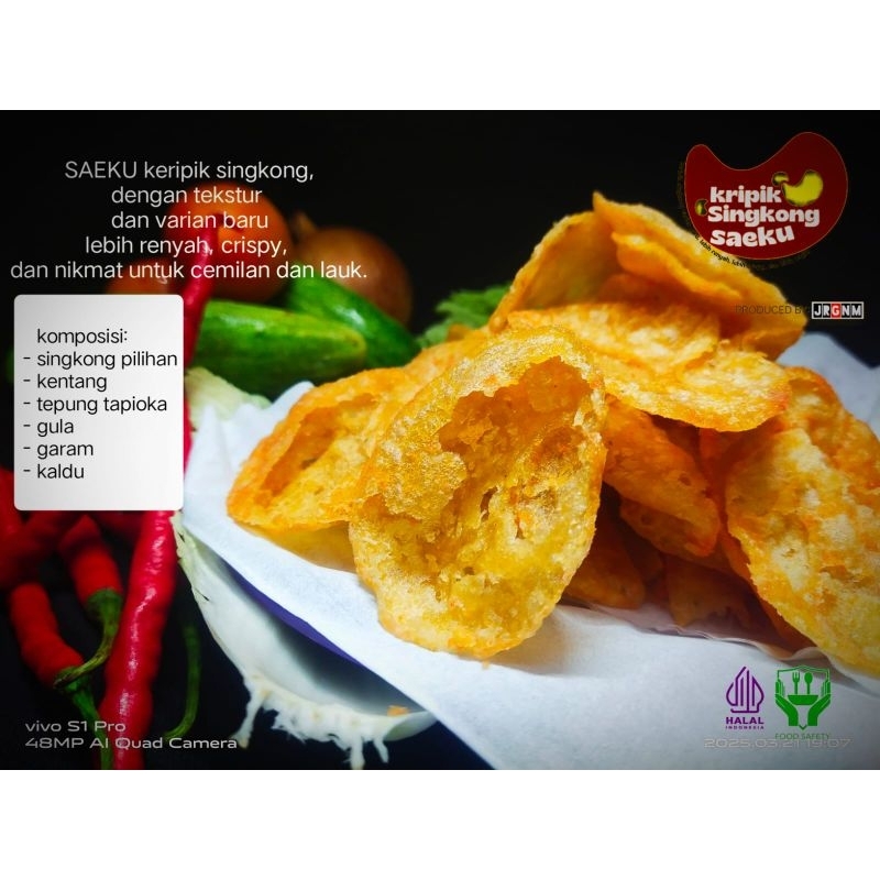 

Cemilan makanan ringan kripik singkong crispy rasa balado