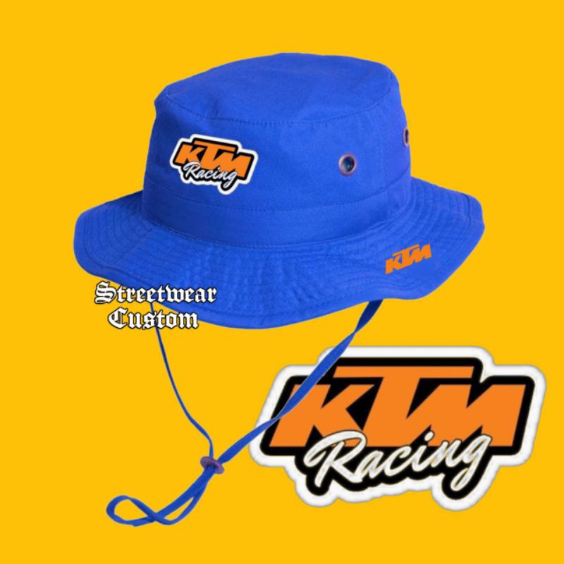 Topi Rimba KTM Racing - Topi Gunung Outdoor Adventure - Jungle Hat Hiking Hat Fashion Race Motocross
