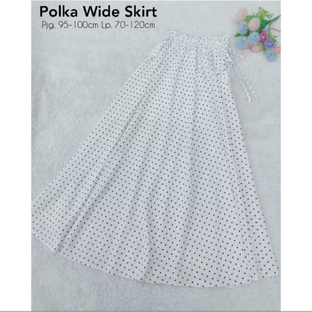 Preloved Rok Polkadot Umbrella Hitam Putih