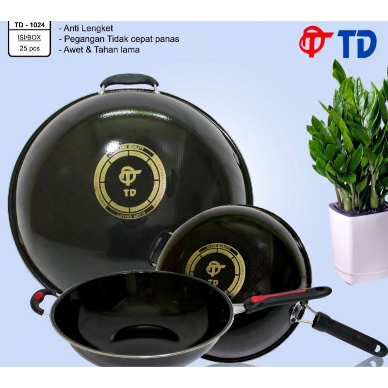 TD Wajan Gagang - Wajan Enamel 34cm