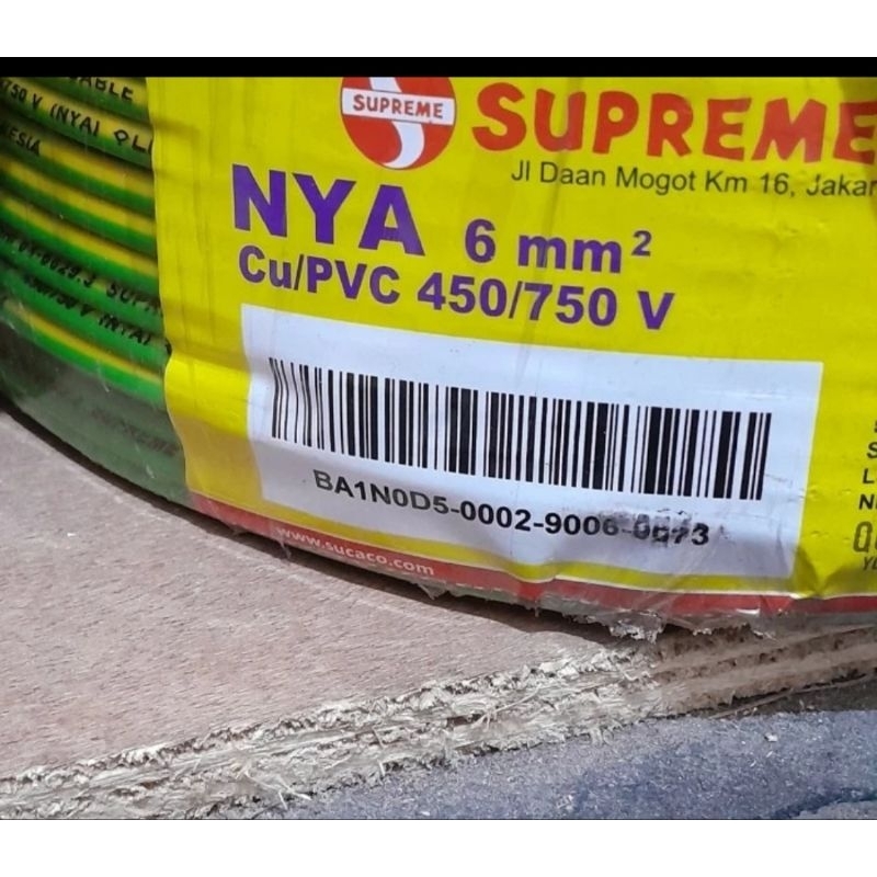 kabel tunggal NYA 6 mm supreme