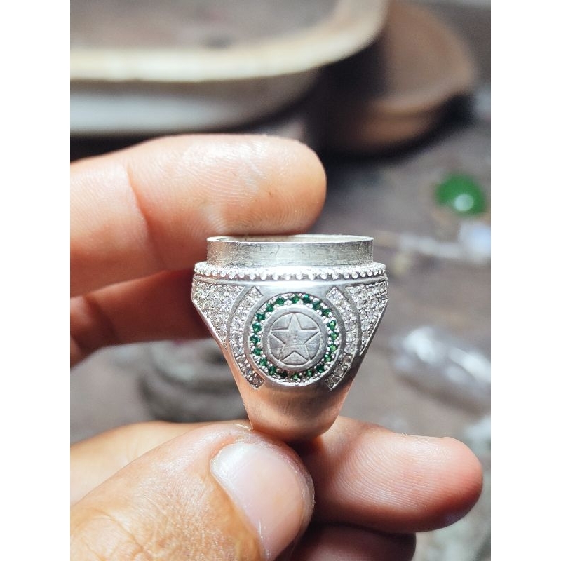 ring perak handmade microsetting