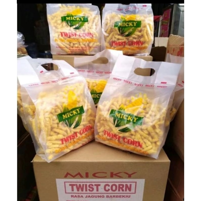 MICKY Twist Corn 225 gram - Jagung Bakar Berbeque