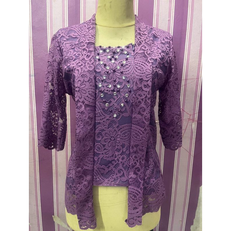 Blus Kebaya Brokat Mewah Kutu Bali/Model Cantik Mewah Dan Berkualitas Premium Atasan brokat Wanita D