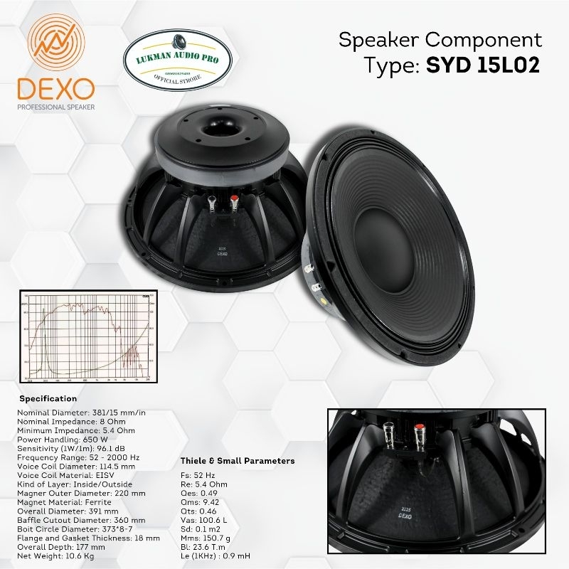 Speaker Dexo 15L02 15 inch Original