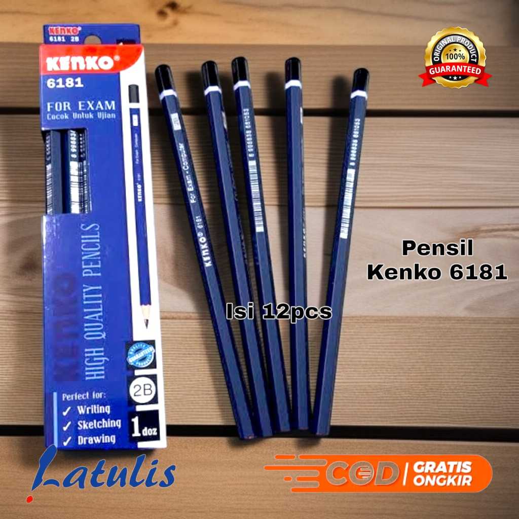 

PENCIL 2B Kenko - 6181 Biru Cap Hitam [Per Lusin]