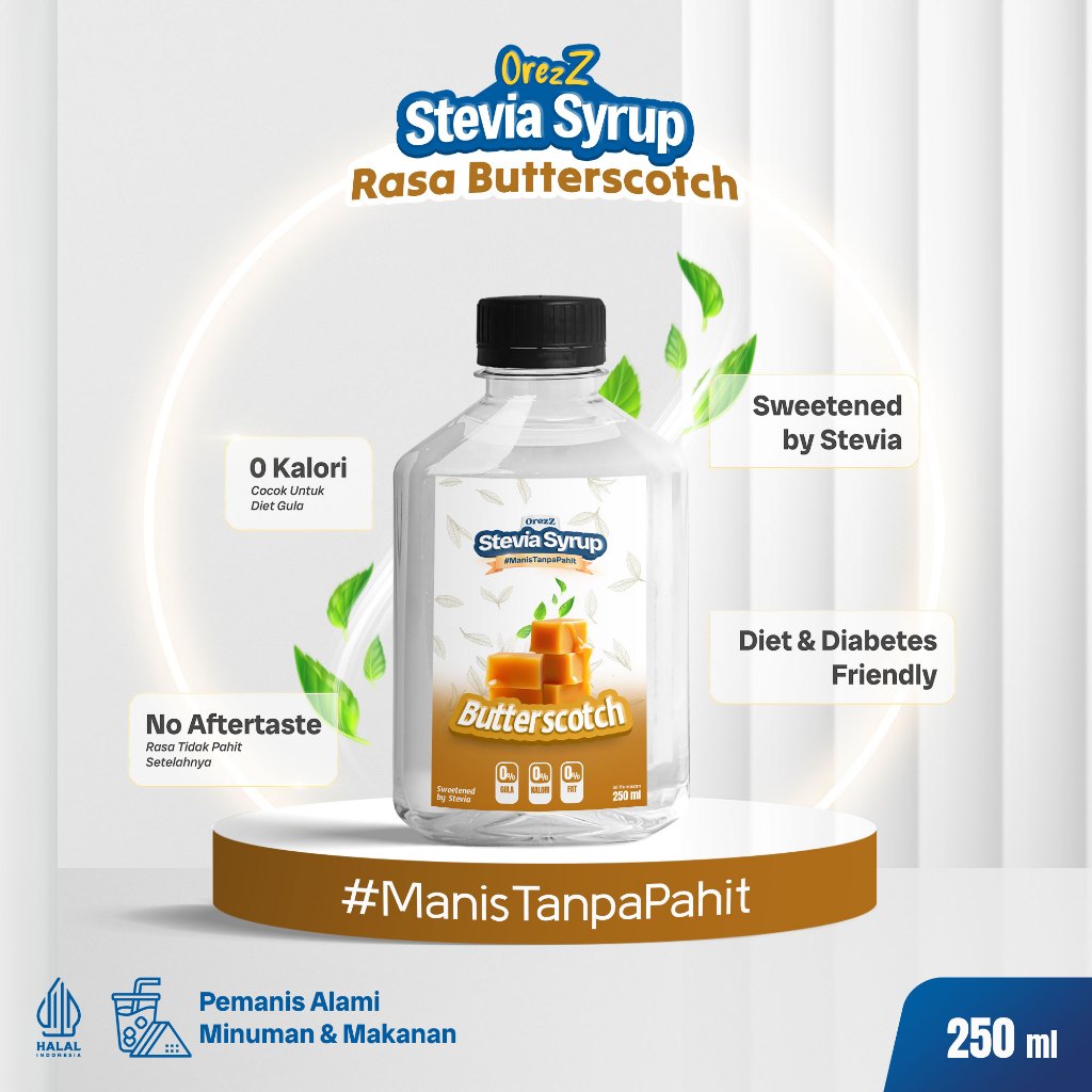 

Sirup Stevia Rasa Butterscotch 250 ML untuk Kopi dan Teh