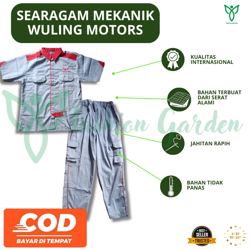 Seragam Mekanik Wuling | Seragam Mekanik I Seragam Mekanik Wuling Motor | Baju dan Celana Mekanik