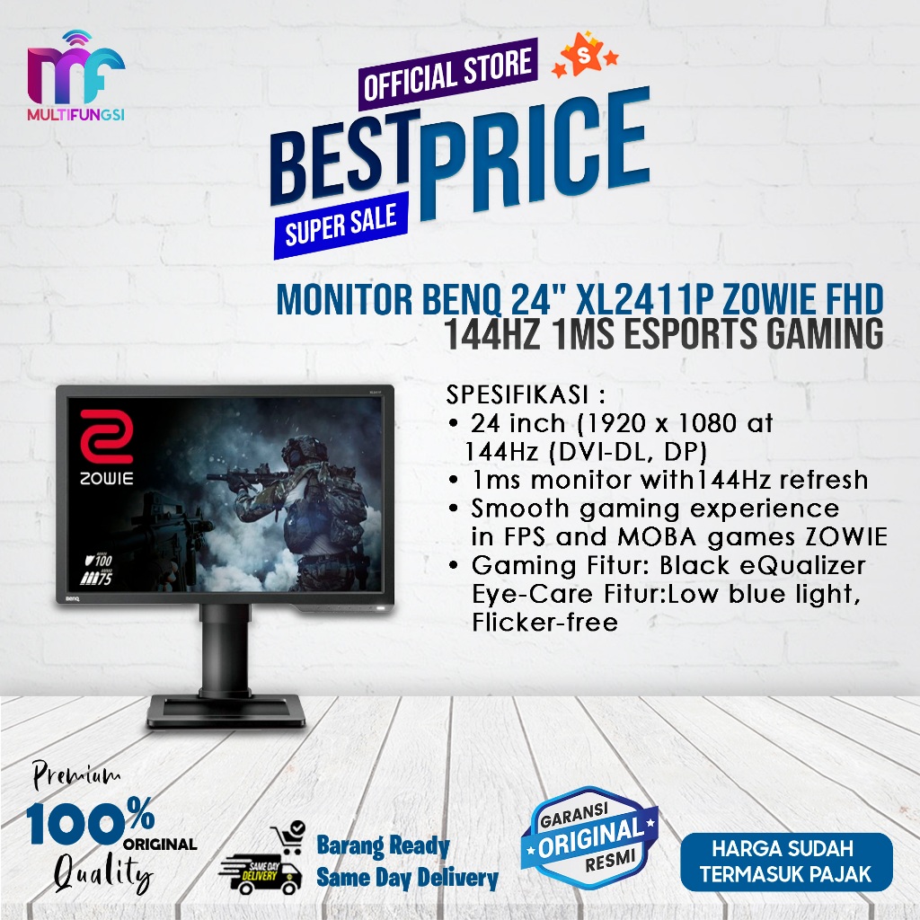 Monitor BenQ 24" XL2411P  ZOWIE FHD 144Hz 1ms eSports Gaming