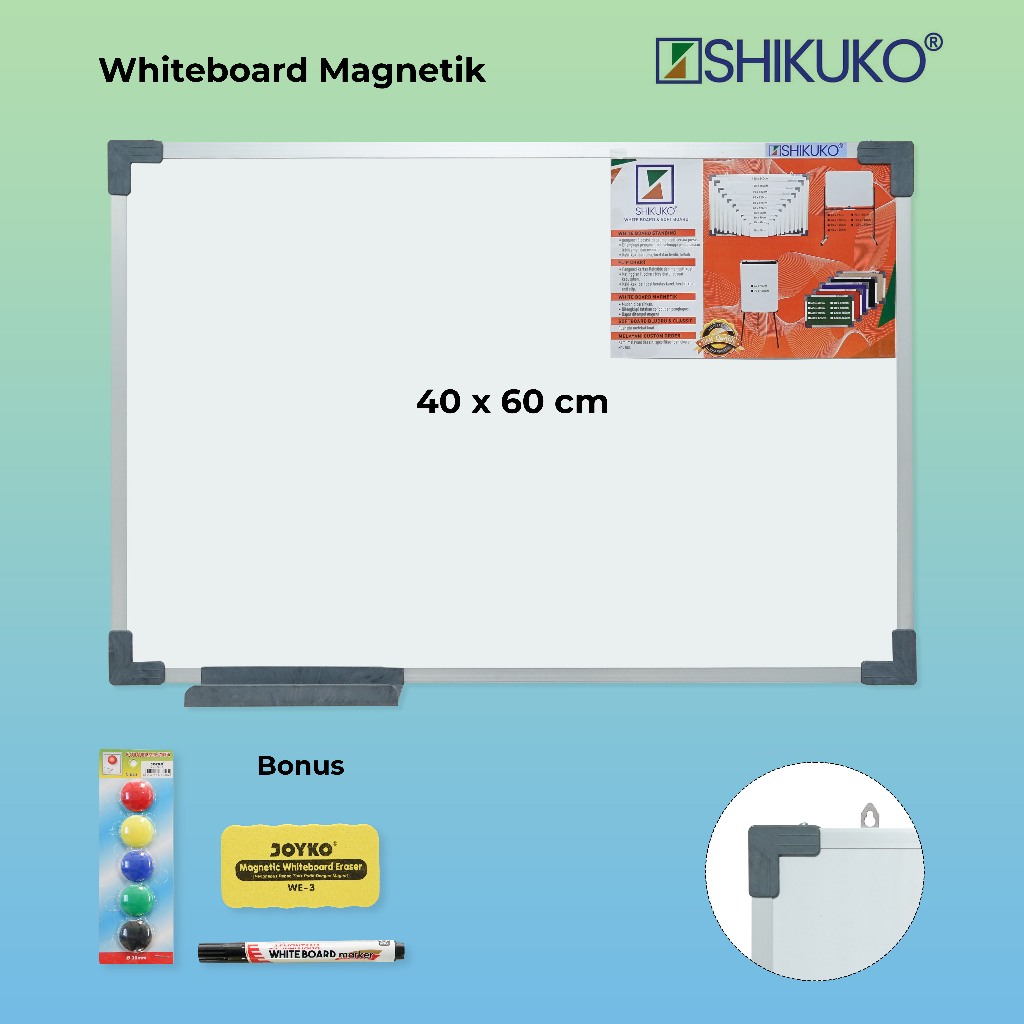 

Magnetic White Board / Papan Tulis Magnet 40 X 60 CM