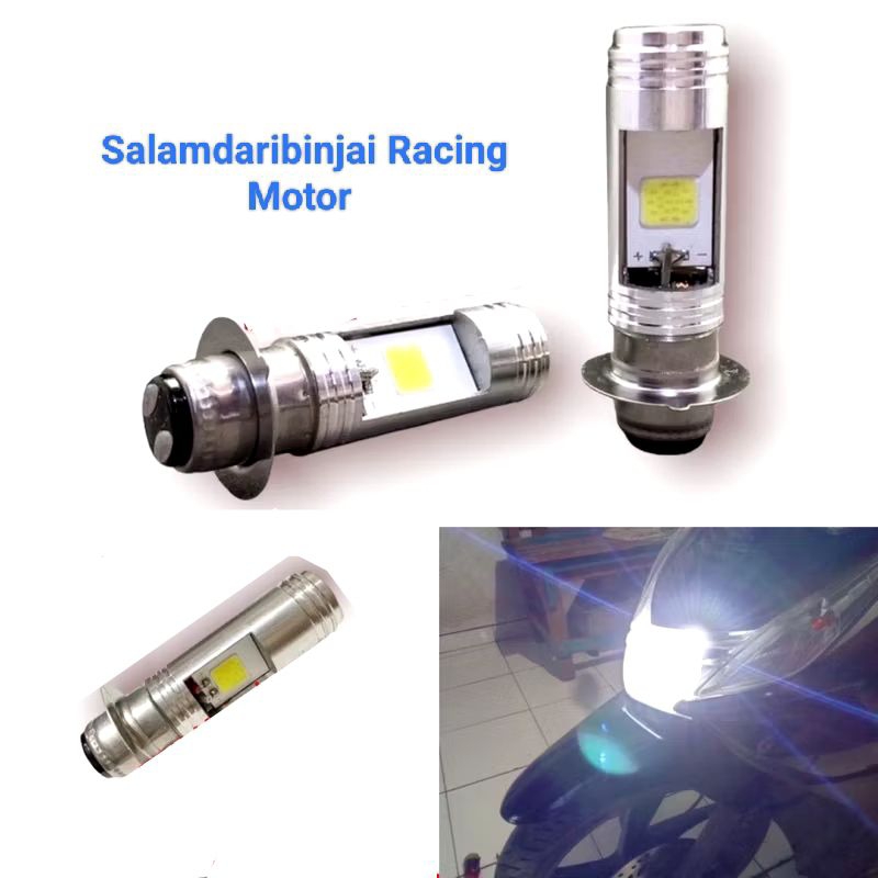 Bohlam Lampu Depan Led H6 2 Mata Cahaya Putih Terang Super Bright Motor Bebek Matic Supra x 125 Shog
