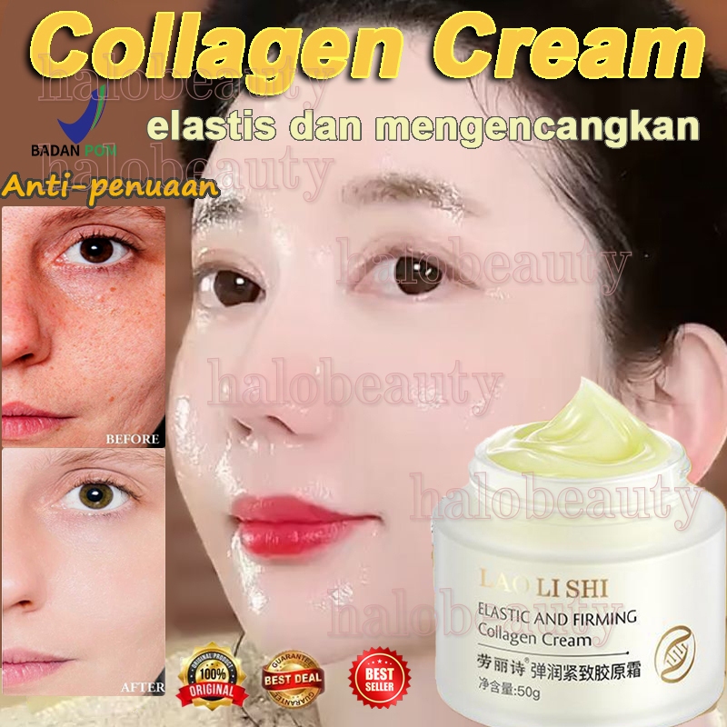 50g Collagen Cream Krim Kolagen Pemutih Penghilang Flek Hitam membandel Pelembab Wajah glowing cepat