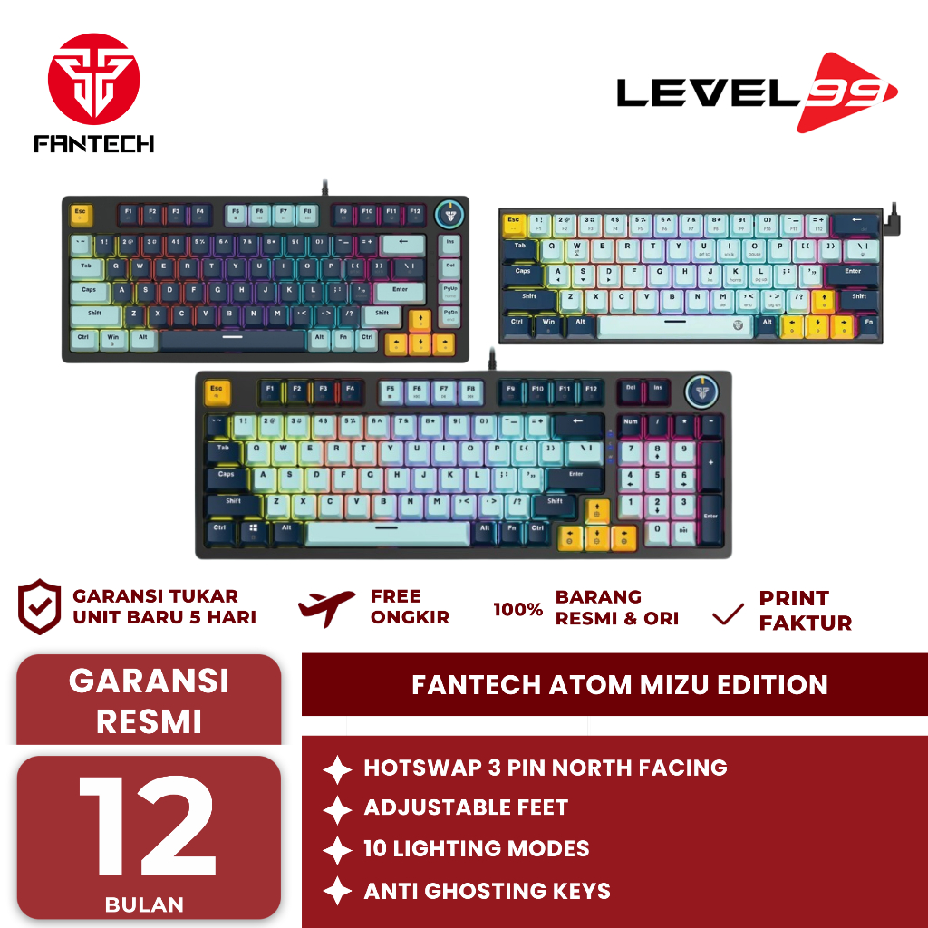 Fantech Atom96 Mk890V2 / MK890 V2 / MK-890 V2 Rgb Mechanical Gaming Keyboard