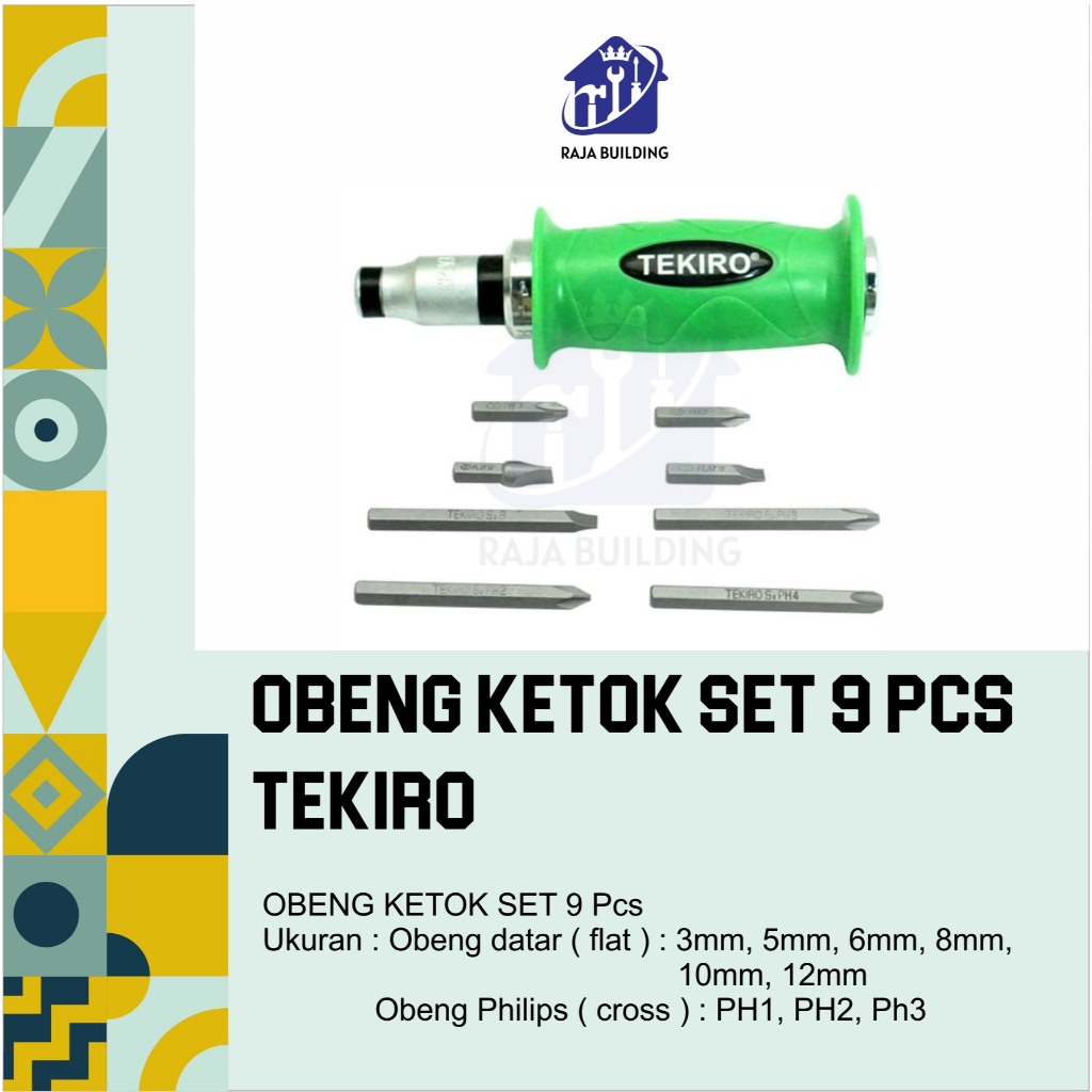 OBENG KETOK SET TEKIRO / OBENG KETOK SET 9 PCS / OBENG PALU / OBENG TEKIRO / OBENG PEMUKUL SET TEKIR