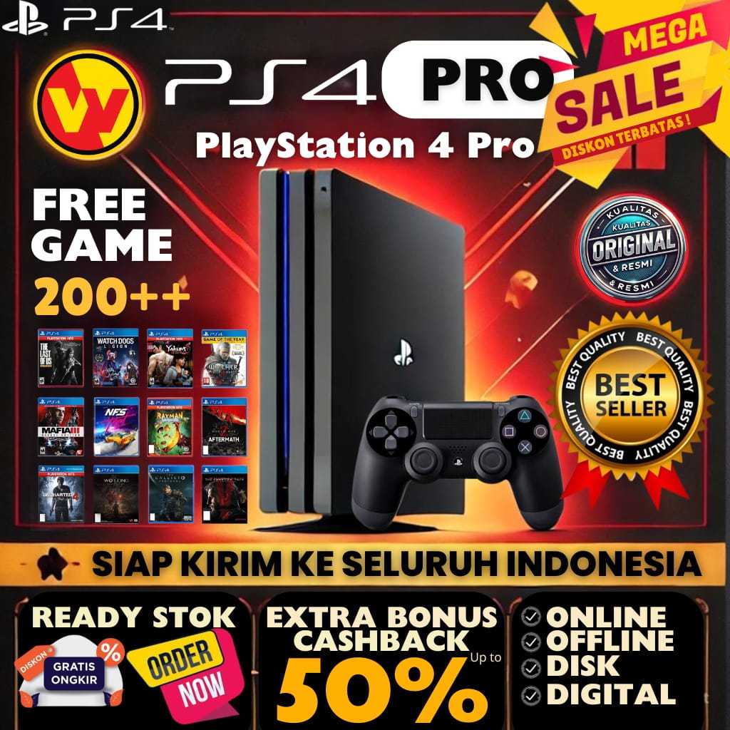 SONY PS4 PRO Playstation 4 Pro ORIGINAL BONUS GAMES HITS