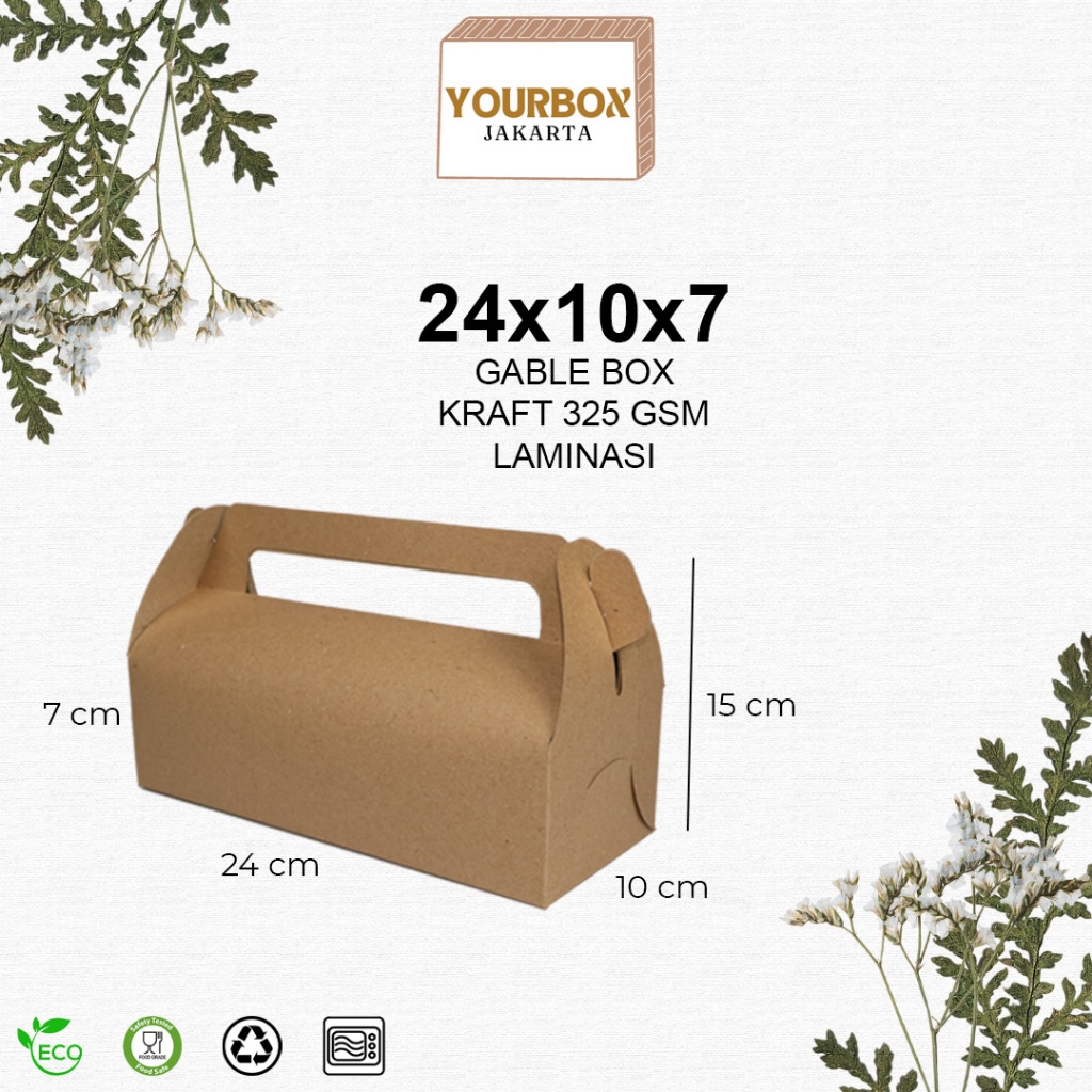 

Gable Box Hampers Souvenir Gift Pack Snack 24x10x7 LAMINASI