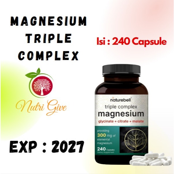Naturebell Magnesium Complex 300mg 240 Capsule - Magnesium Triple Complex