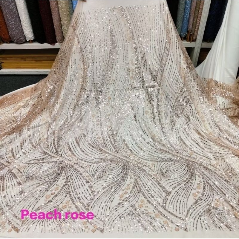 kain Tile Payet suaroskyn/Bahan kain mewah/kain Gaun wedding