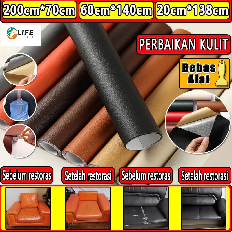 【Restorasi Kulit】70*200cm Perekat Ekstra Kuat Leather Perbaikan Repair Bahan Kulit Yang Rusak Kulit 