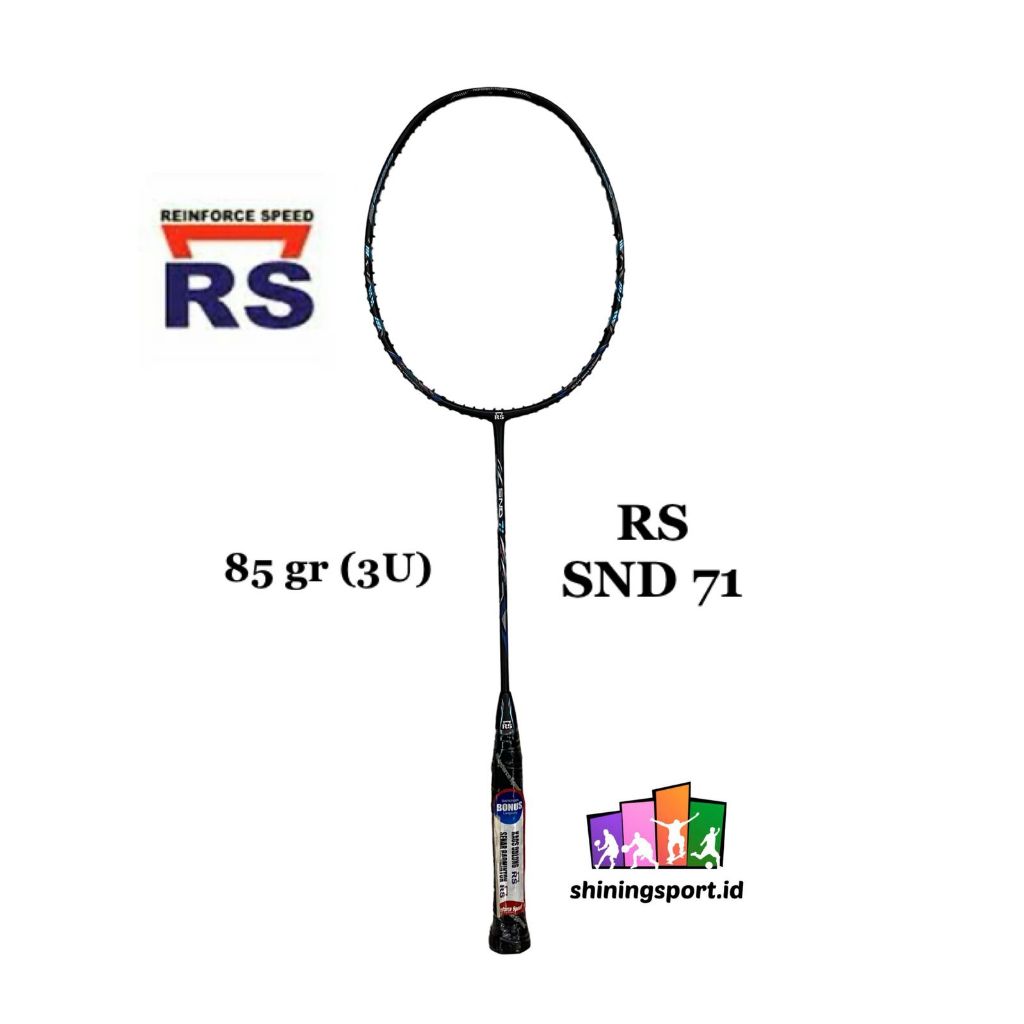 Raket Badminton RS SND 71 (+ FREE TAS DOUBLE RESLETING, KAOS, SENAR + FREE JASA PASANG & TOWEL GRIP 