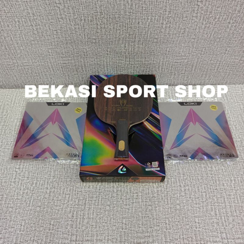Bet/Bed Kayu Pingpong LOKI Kirin Carbon Fiber Original Lengkap/FL
